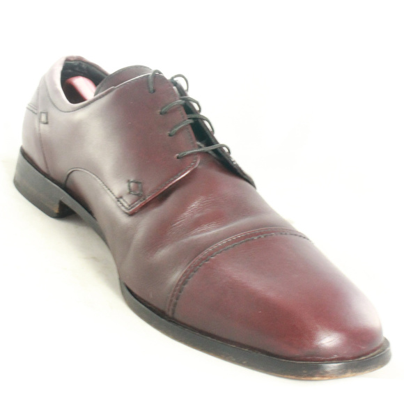 FLORSHEIM Men's Welles Burgundy Cap Toe Oxfords - Picture 2 of 8